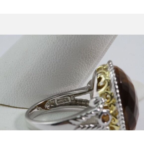 Sterling Silver Oval Faceted Tigers Eye Ring Size 7. - Picture 10 of 12